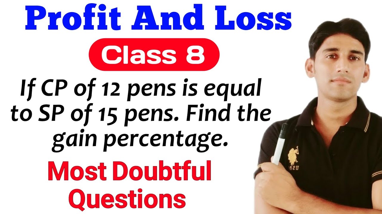 Profit And Loss — Class 8 | Important Questions | CP and SP