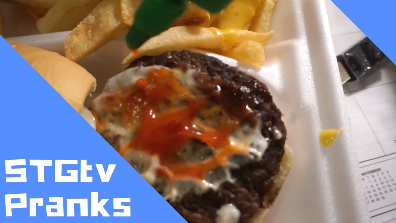 STGtv Pranks: EXTREME SRIRACHA IN BURGER PRANK!! 🔥