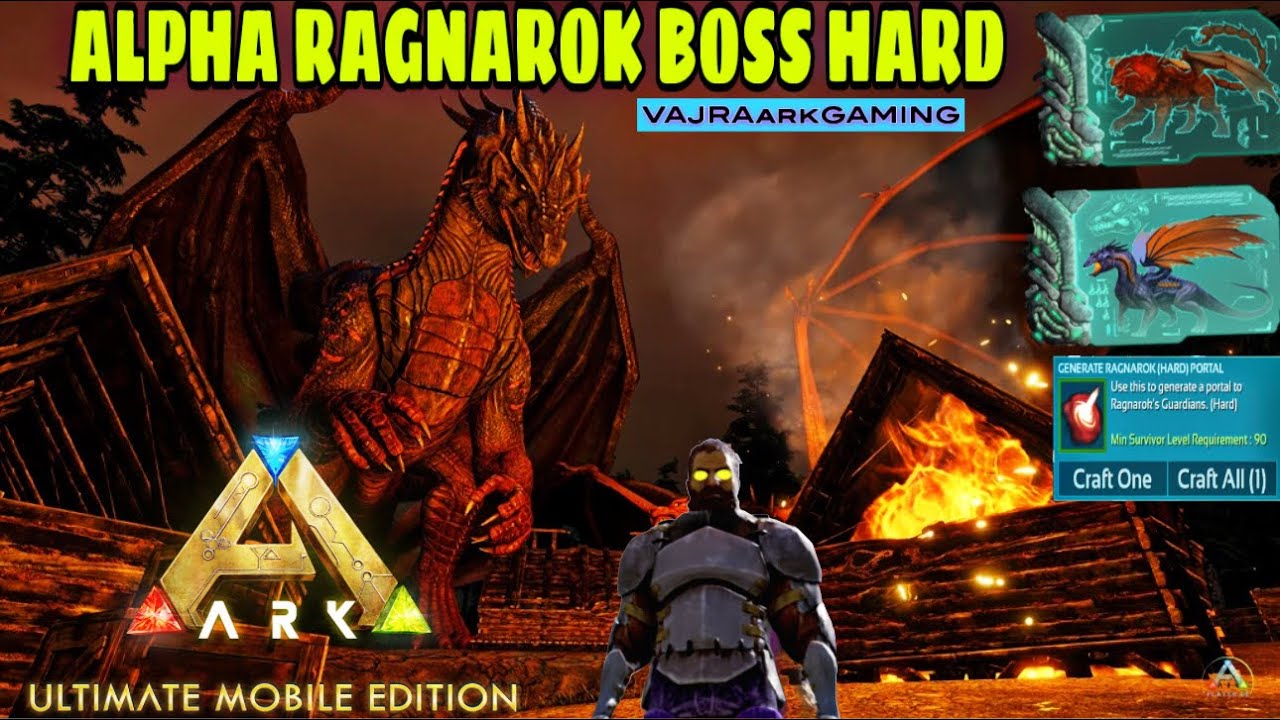 How to Beat Alpha Ragnarok 😱Boss Fight Alpha Dragon Manticore Ark Mobile Ark Ultimate mobile edition