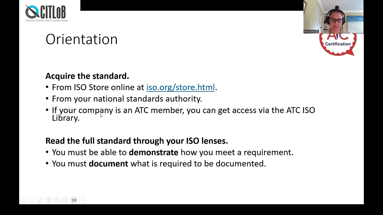 CITLoB and ATC Webinar : Implementing ISO 1700 for translation services.