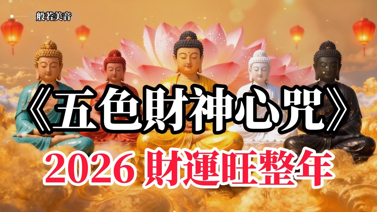 五色財神心咒  五色財神，全方位護佑，財富、事業、長壽、健康，一咒圓滿 #五色財神 #扎基拉姆 #觀音菩薩 #藥師佛 #藥師琉璃光如來 #瑤池金母 #金母 #西王母｜Buddhist Music
