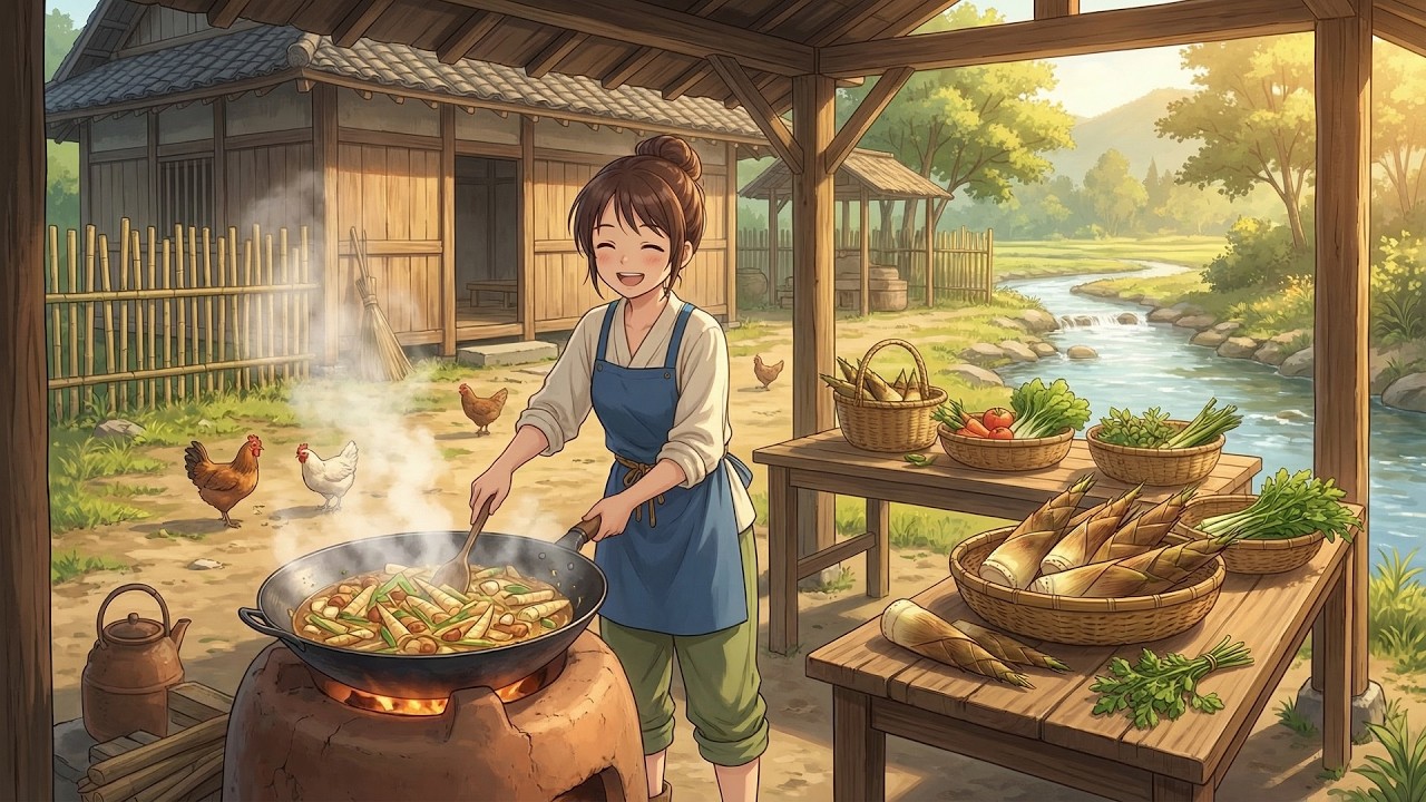 Peaceful Rural Life in a Bamboo Village | Relaxing Countryside Nature & Slow Living | Ghibli Style