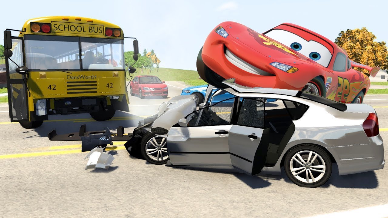 Huge Monster Truck Chasing Tow Mater - BeamNG.Drive Realistic Crashes