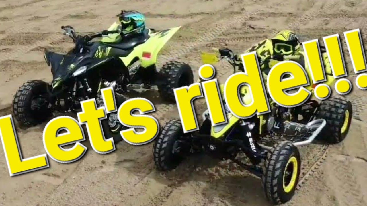 LTR450 with big gun exhaust racing with yfz450r with HMF Exhaust