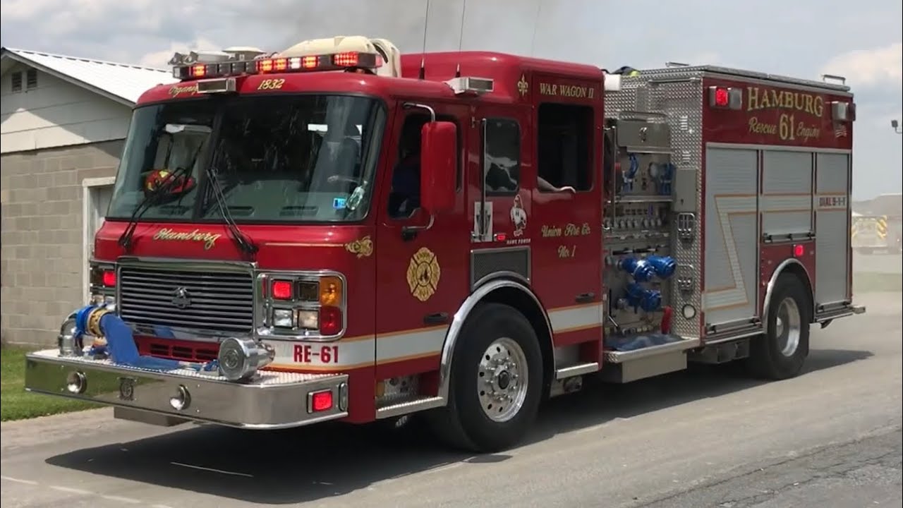 Union Fire Co of Hamburg Rescue Engine 61 & Utility 61 Responding