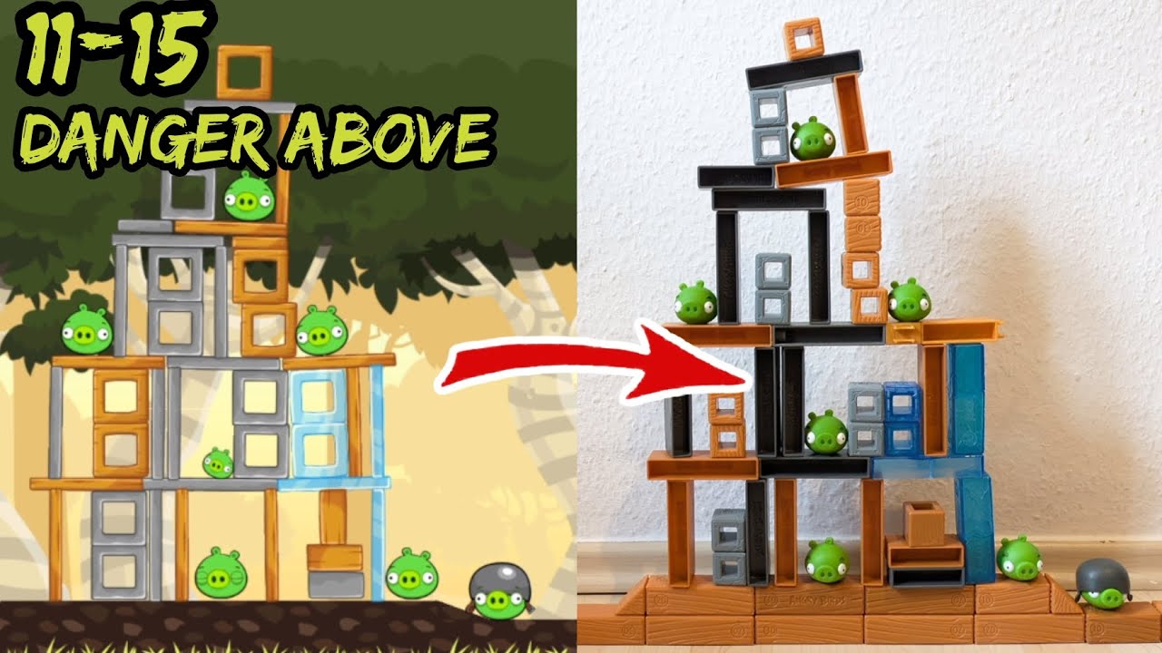 Recreating Angry Birds Classic Level with Mattel. Danger Above 11-15. Part 18.