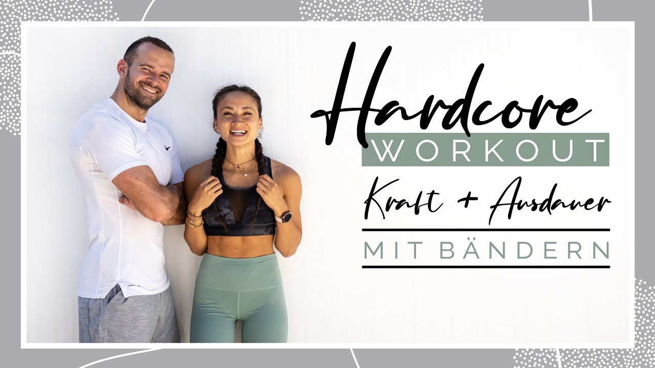 HARDCORE HOME WORKOUT | 45 Minuten Kraft und Cardio | mit Bändern 👍