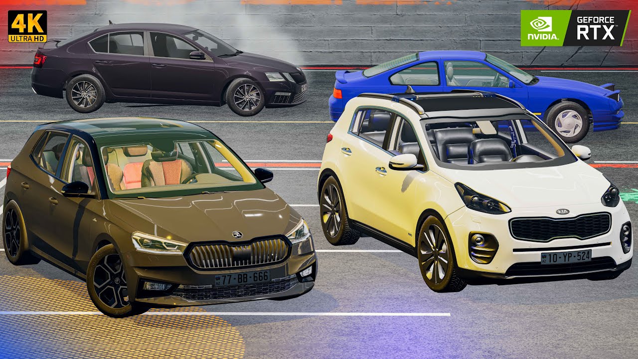 Lotu Şəmi Kia Sportage  ilə Skoda Mafyalar Qaçış | Maşın Oyunlar | BeamNG.Driver #malikbedelov