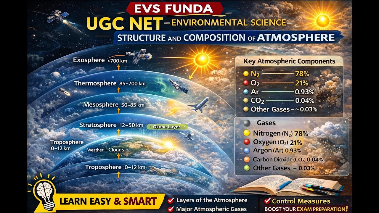 Structure of Atmosphere – 15 MOST IMPORTANT MCQs | UGC NET 2025 | 100% Exam Focused 🔥