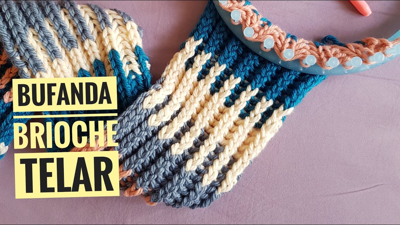 Cómo tejer una bufanda infinita en punto brioche con telar (Tutorial DIY)