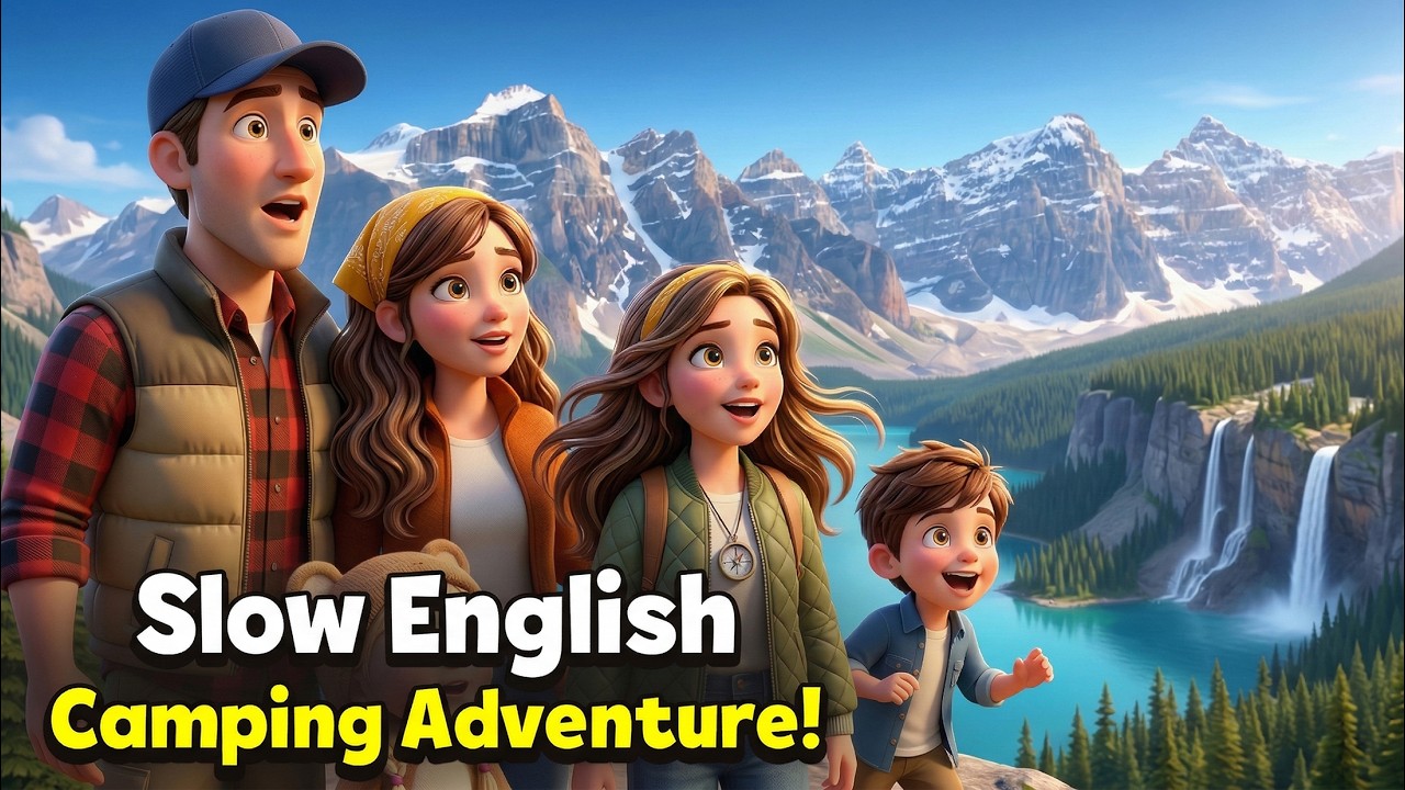 Camping Adventure in Nature | Slow and Easy English Story