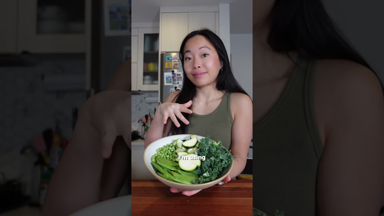 spring vegetables & tofu rice noodle bowl