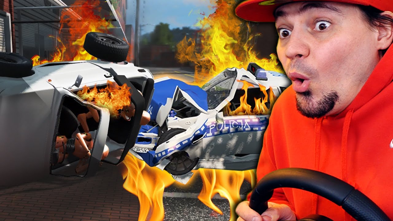 🚗 POLSKA POLICJA niszczy MALUCHA *pościgi policyjne* | Beam NG 🚗