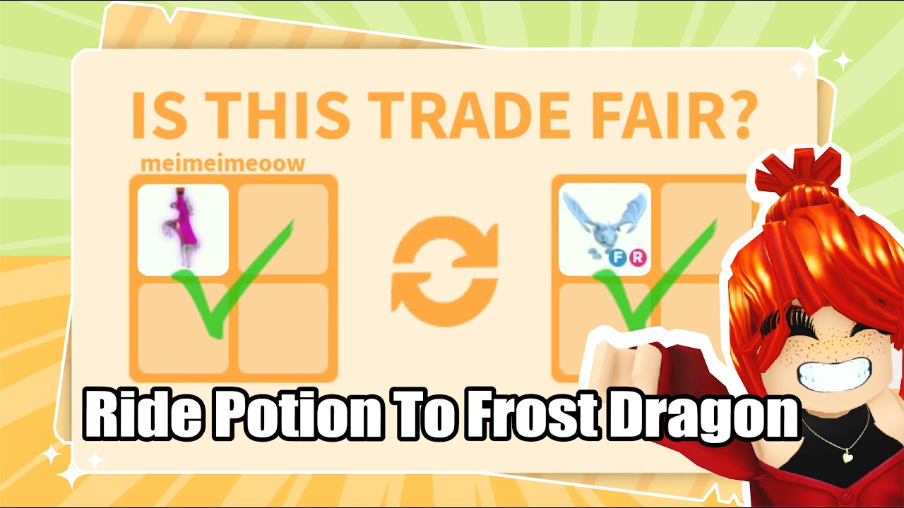 🤩TRADING RIDE POTION TO FROST DRAGON! Pt.1 Adopt Me Trading Challenge
