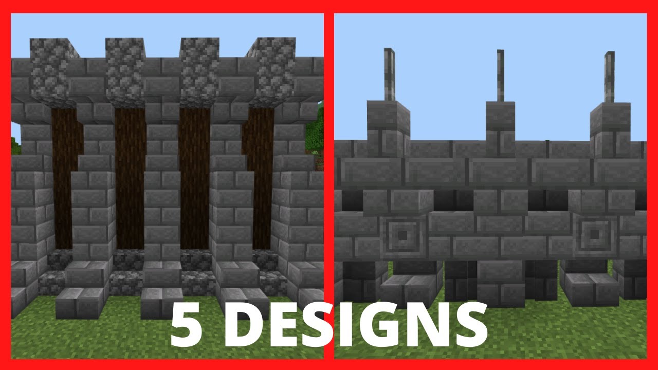 Minecraft: Come fare delle Mura - 5 Designs - ep.2