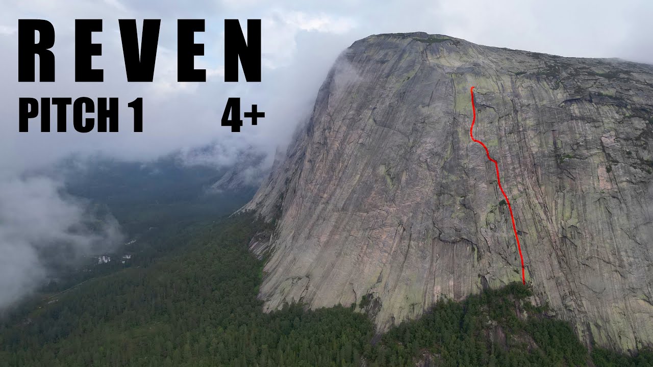 Grassy start on a classic: Reven, Pitch 1 (4+), Hægefjell | POV Trad Climbing