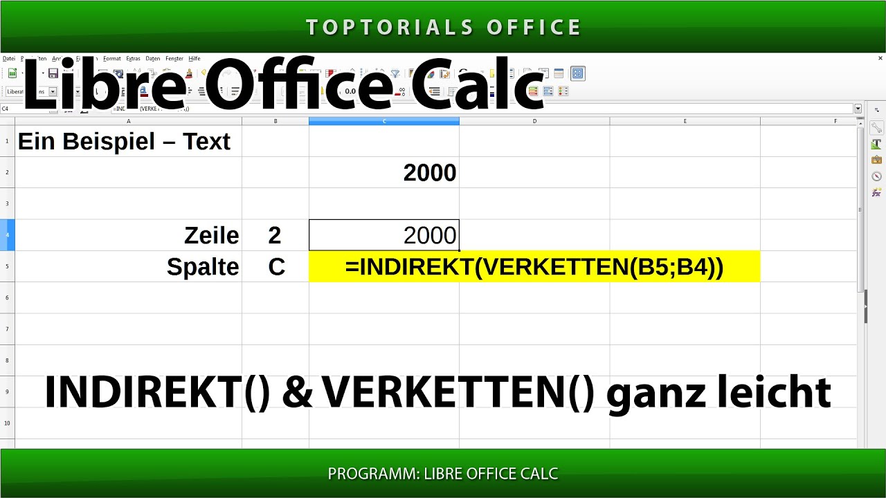 INDIREKT() & VERKETTEN() ganz leicht (LibreOffice Calc)
