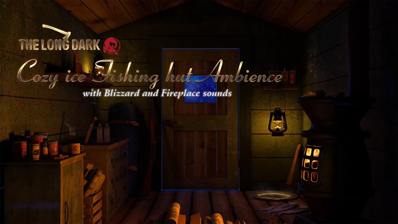 The Long Dark Ambience | the ice fishing hut | 10 hours | Blizzard sounds and a crackling fire