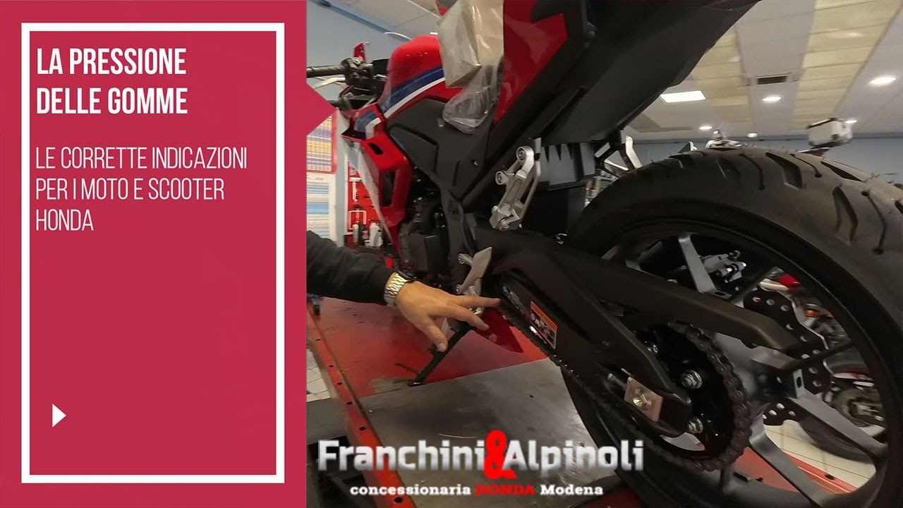 La corretta pressione delle gomme per moto e scooter Honda