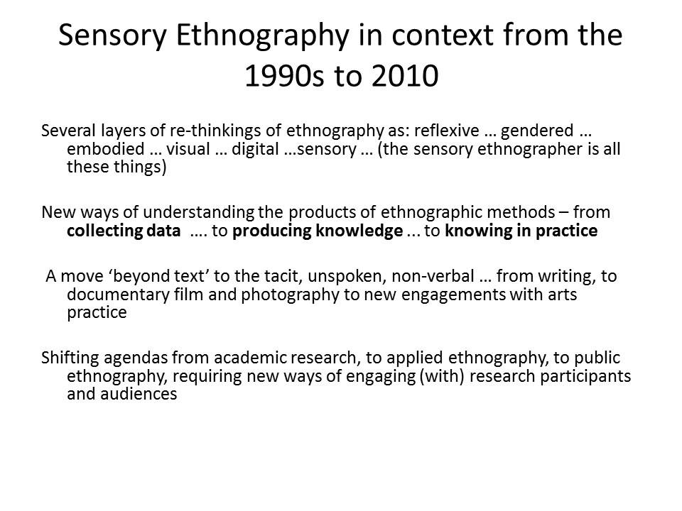 What is Sensory Ethnography by Sarah Pink