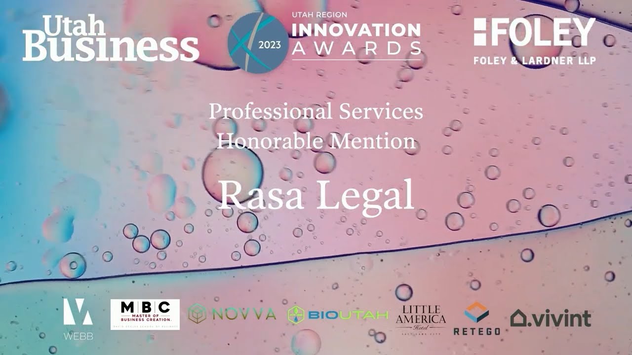 2023 Utah Business Innovation Awards | Rasa Legal