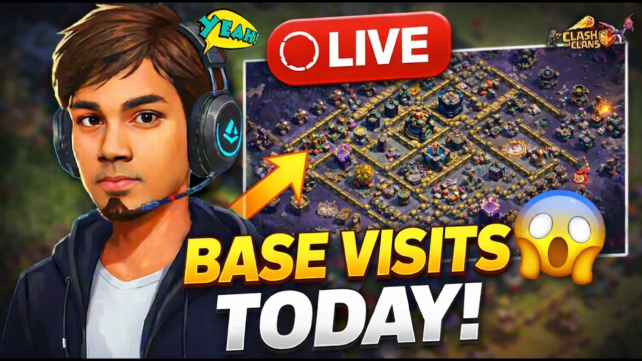 COC LIVE Base Visits & Clan Rush Event | Clash of Clans Live Attack #cocshorts #coclive #coc