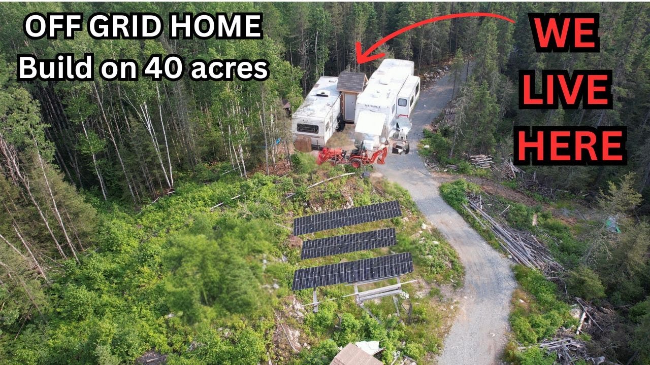 Living in 2 Trailers, Building Our OFF GRID Home | Tree Felling, Land Clearing & Winter Prep [ep. 5]