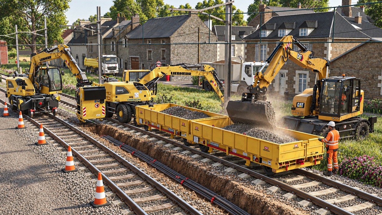 Chantier Ferroviaire en Pleine VILLE (Grosse TRANCH&Eacute;E &agrave; CREUSER) | FS25