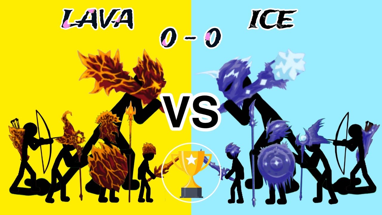Lava stickman vs ice stickman - stickman costume tournament - stick war legacy