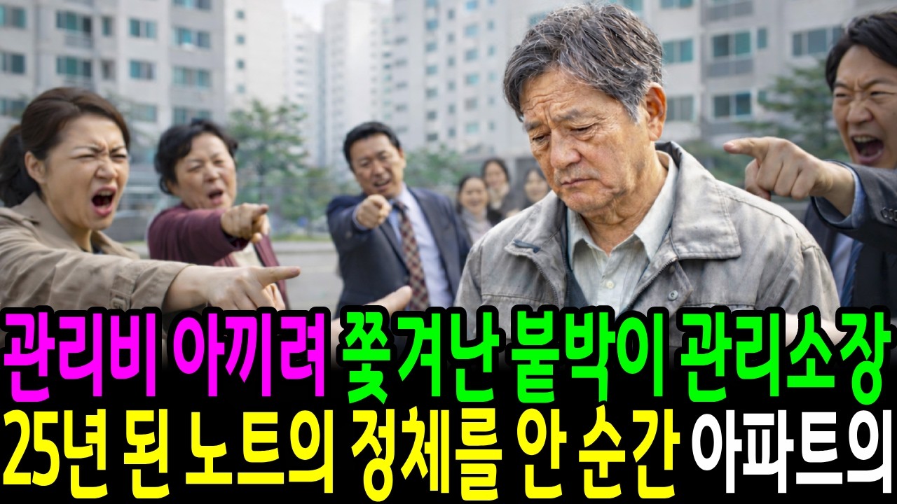 관리비 아끼려다 쫓겨난 붙박이 관리소장의 25년 된 노트의 정체를 안 순간 아파트안에 모든 이들이 경악하는데...|감동사연|사연라디오|오디오북|노후사연