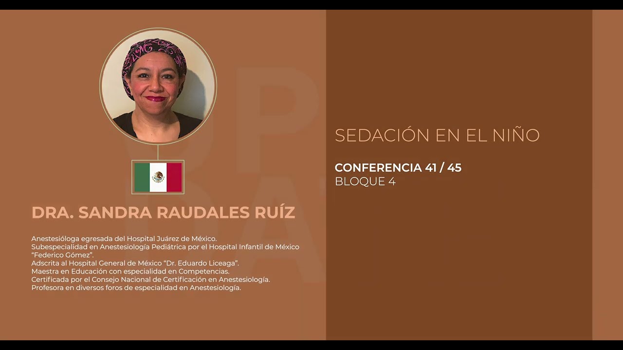 Conferencia 41.- Sedación en el niño