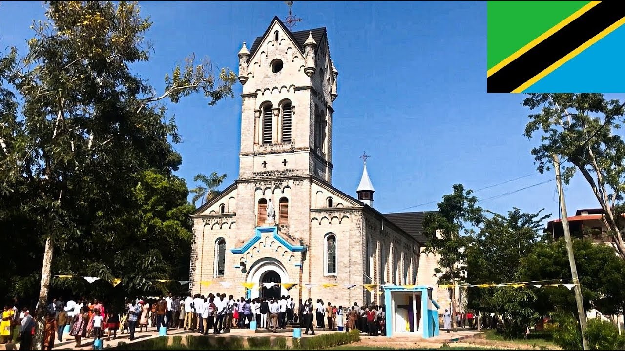 Tanzania Bagamoyo - Easter Sunday in Catholic Church, first church in East Africa