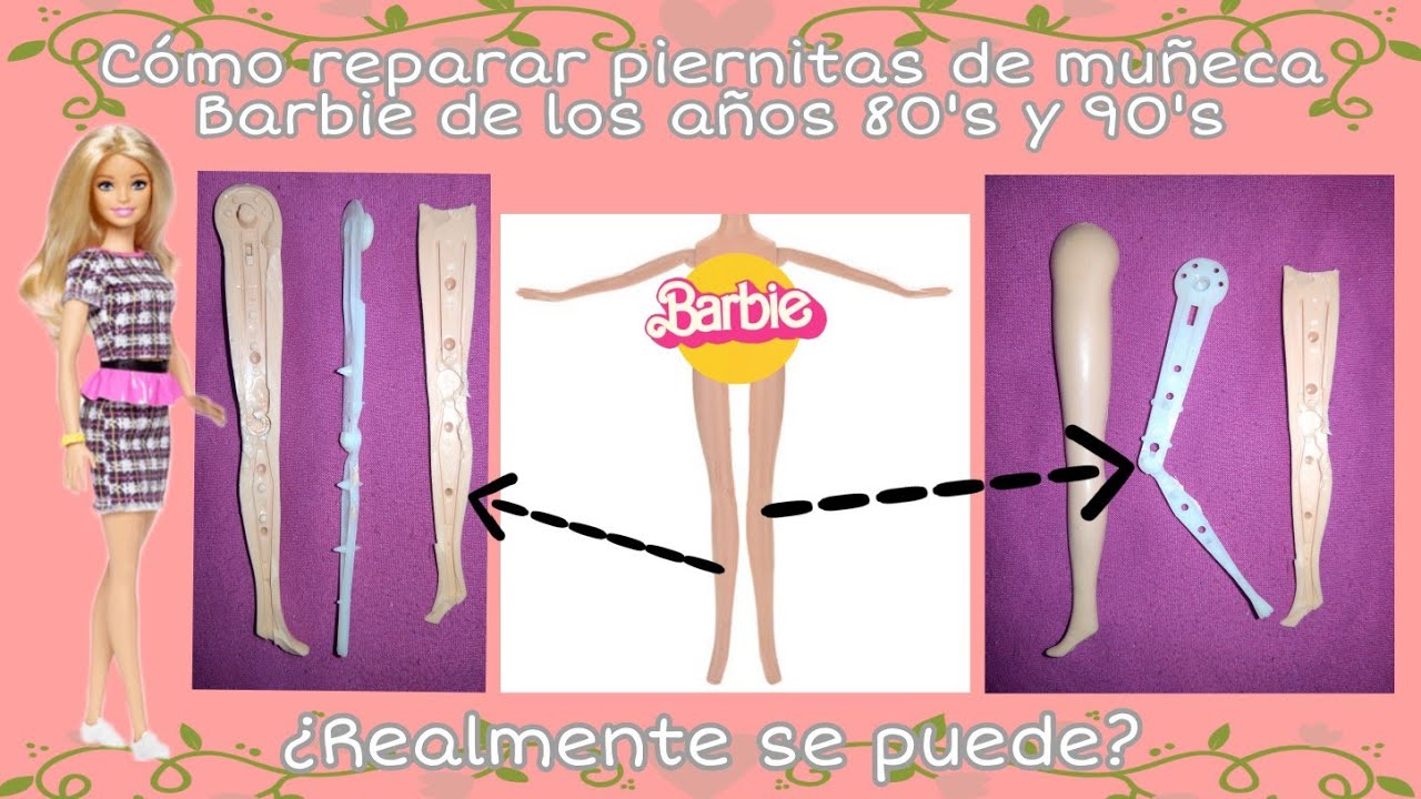 Cómo reparar piernitas de goma flexible de Barbie💗 de los años 80's y 90's - ¿Realmente se puede? 💙