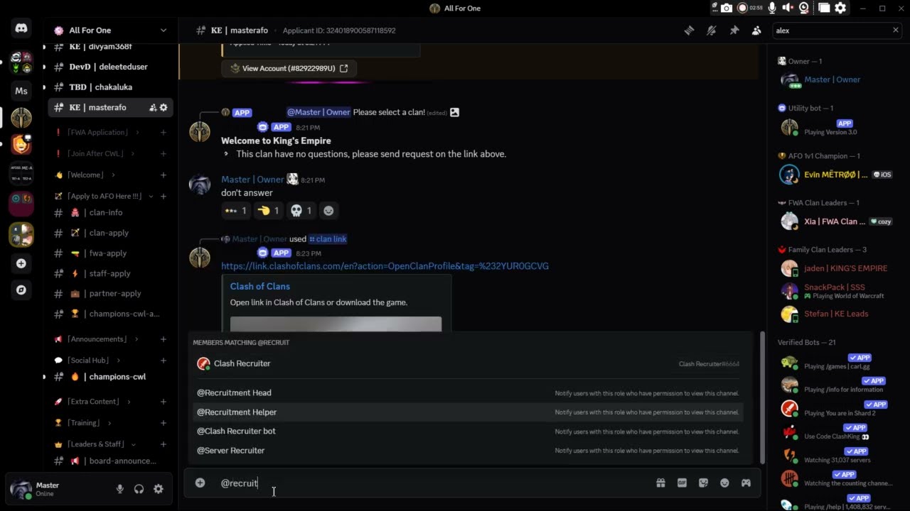 What to do in Clan Applications