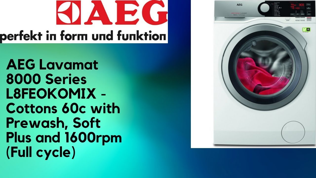 AEG Lavamat 8000 Series L8FEOKOMIX - Cottons 60 w/ Prewash and Soft Plus (Full cycle)