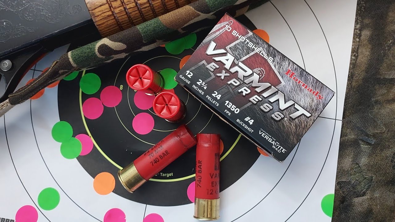 Патрон Hornady Varmint Express No. 4 Buckshot калибра 12,75 дюйма, с кучностью стрельбы из 3 дроб...