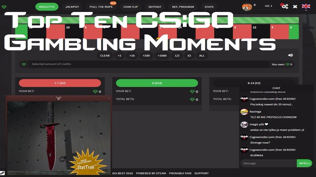 Top Ten CS:GO Gambling Moments Roulette Crash And More!