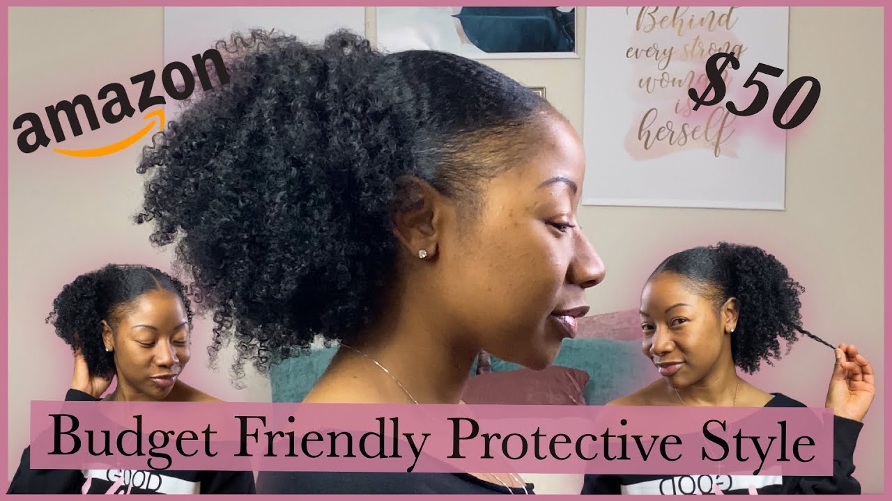 Amazon Kinky Curly Drawstring Ponytail | Anrosa | Protective Style on a Budget | Natural Hair
