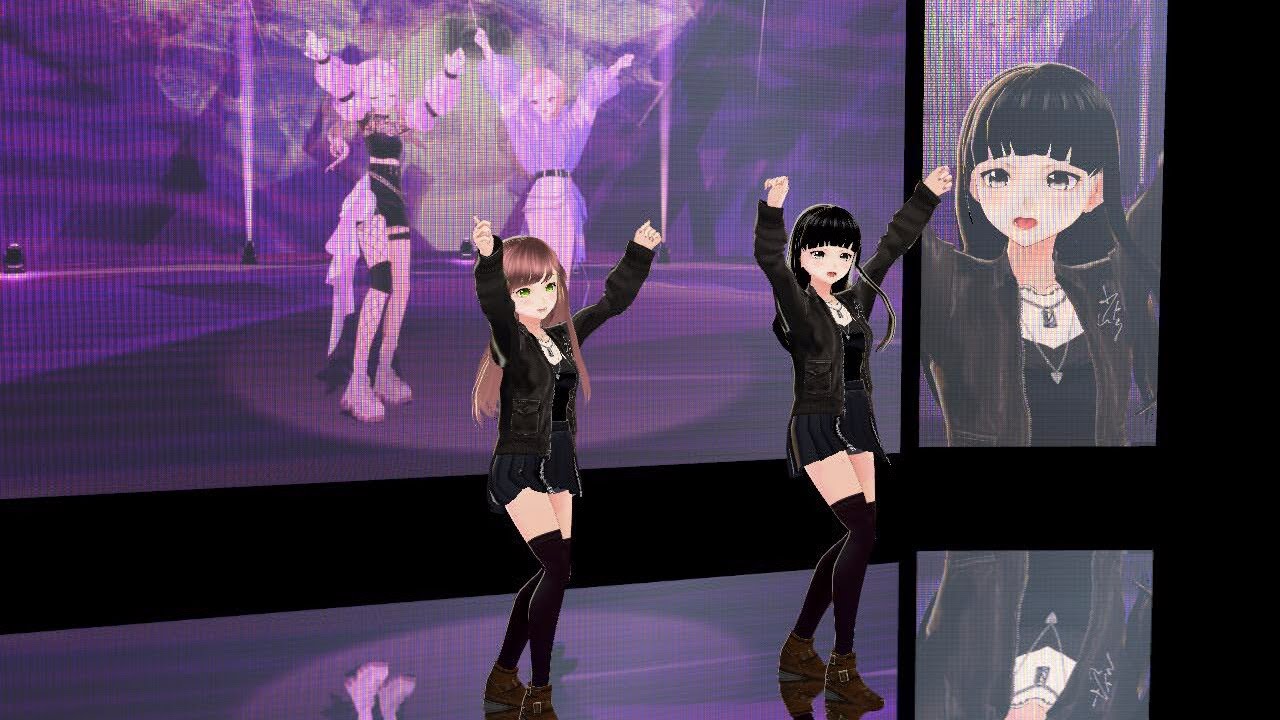 [VRMLiveViewer 3.13] カスタムスクリーンとミラー床だけで超簡単なステージを作ってみる (HIMEHINA『V』より) [720p]