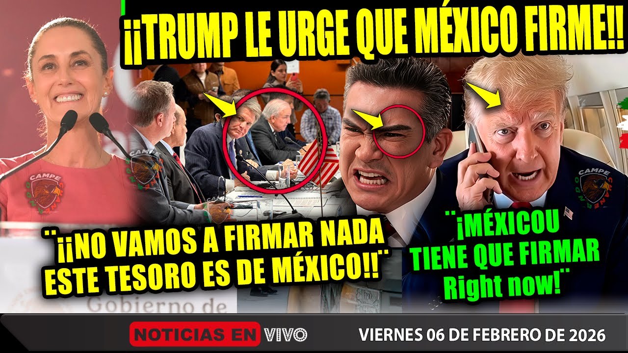 TRUMP ¡QUIERE OBLIGAR A MÉXICO A FIRMAR! ALITO FUE DE METICHE ¡CLAUDIA LE DICE QUE NO! LITIO MÉXICO