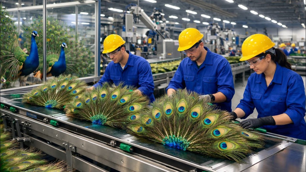 Inside The Peacock Feather Factory: From Nature to Luxury Fashion (Full process)
