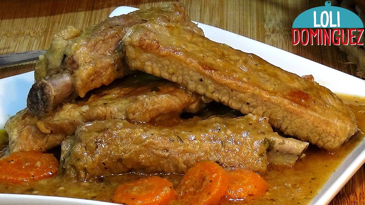 COSTILLAS DE CERDO GUISADAS EN SALSA. Loli Domínguez - Receta fácil y económica. Paso a paso