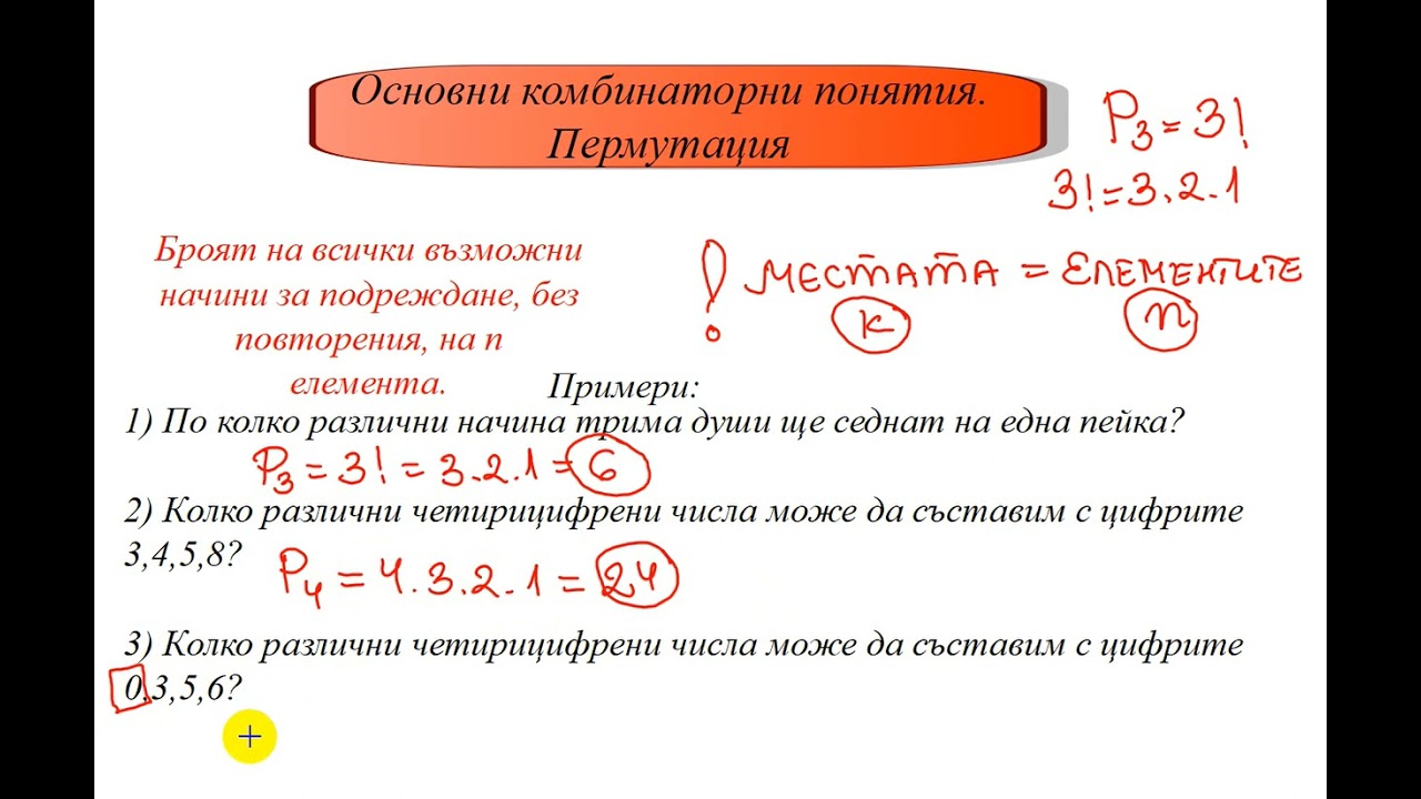 Основни комбинаторни понятия. Пермутация