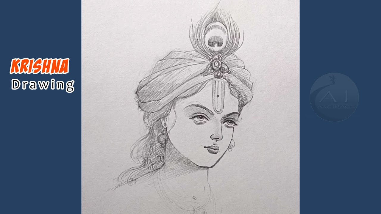 Lord Krishna drawing | Hare Krishna | easy step by step | Little Krishna drawing  | pencil sketch