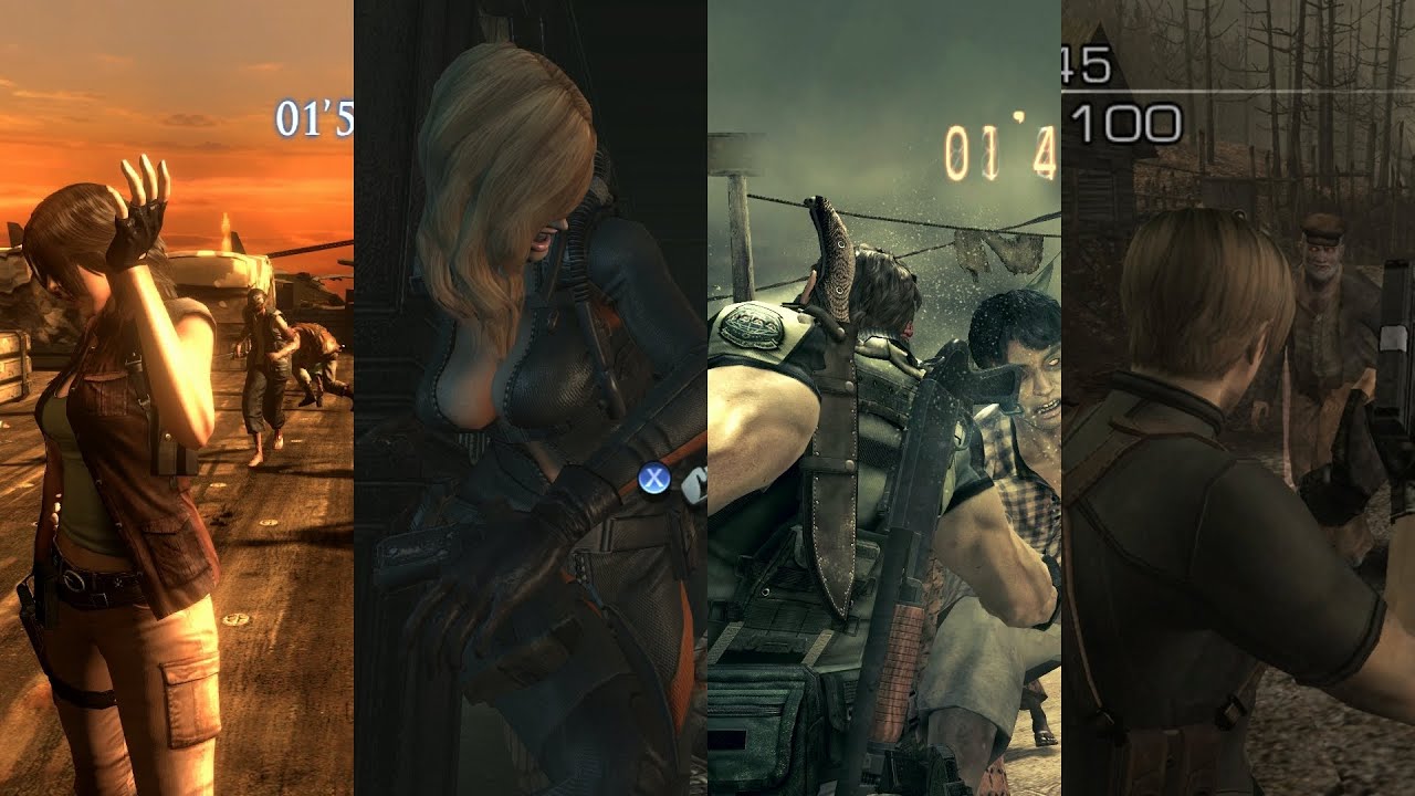 Resident Evil 4/5/6/Revelations gameplay montage at 60fps