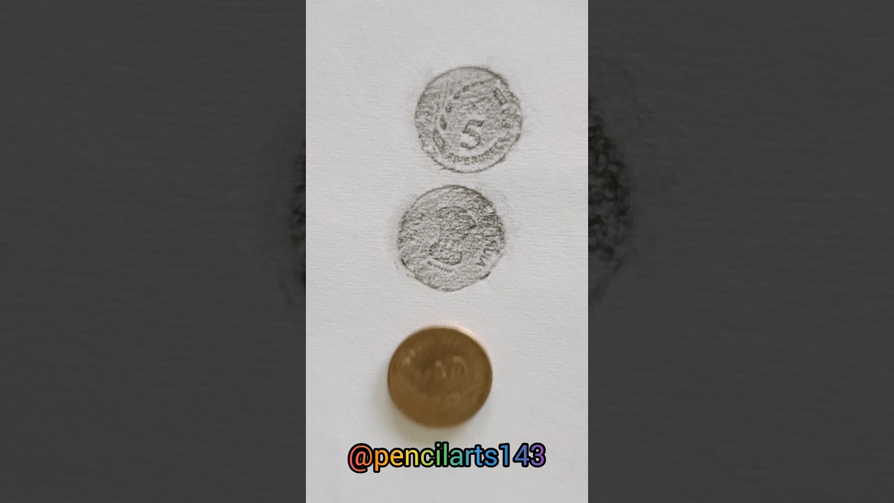 5 Rupee Coin art | Easy to draw | Step by Step 