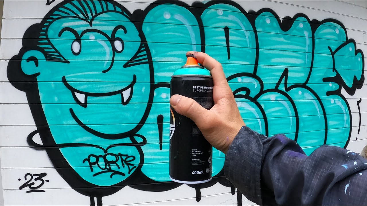 GRAFFITI Ação - Atacando o centro em dia de chuva, Letras, Personagem e Taggs
