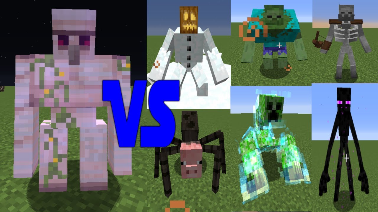 Minecraft Mob Battle: Enchanted Iron Golem Vs Mutant Creatures