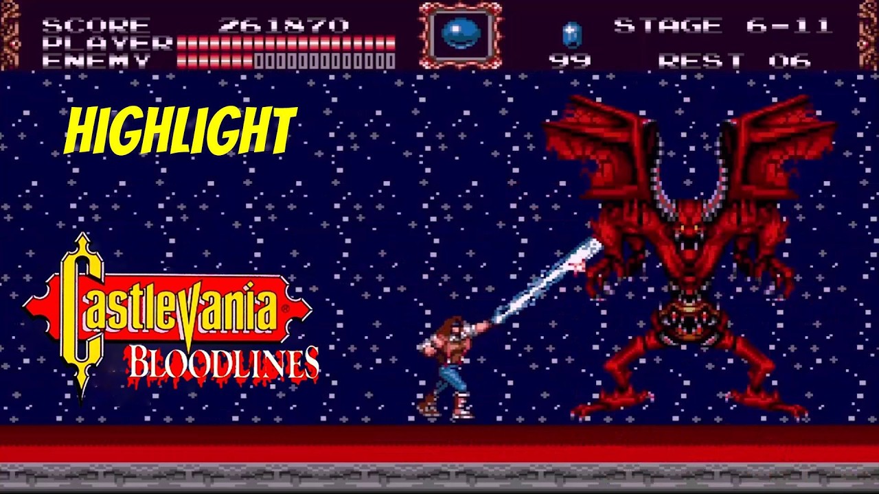 Castlevania Bloodlines (Sega Genesis 1994) - Highlights + Ending