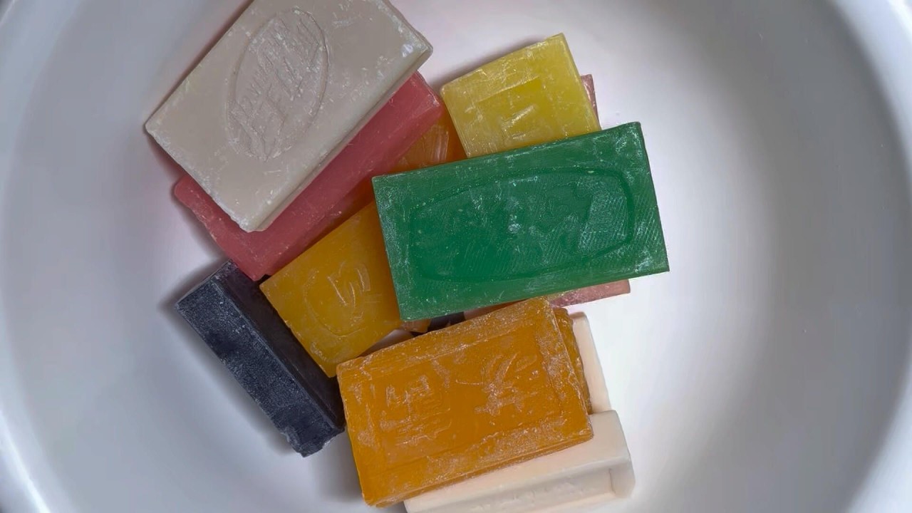 ASMR cutting dry soap/oddly carving soap/satisfying relaxing crunchy sounds/Crushing soap ASMR #4593